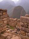 View through the ruins to the mountains beyond.
